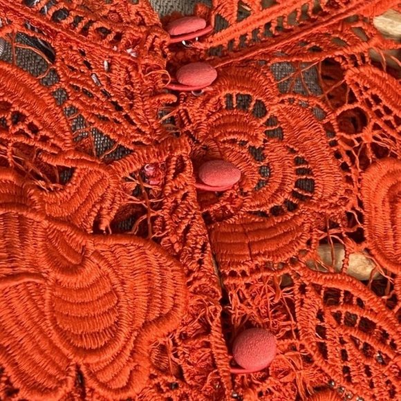 Lovers & Friends Red Crocheted Lace Overlay Dress with Cutouts~ Size Sm~PERFECT! - Picture 3 of 7